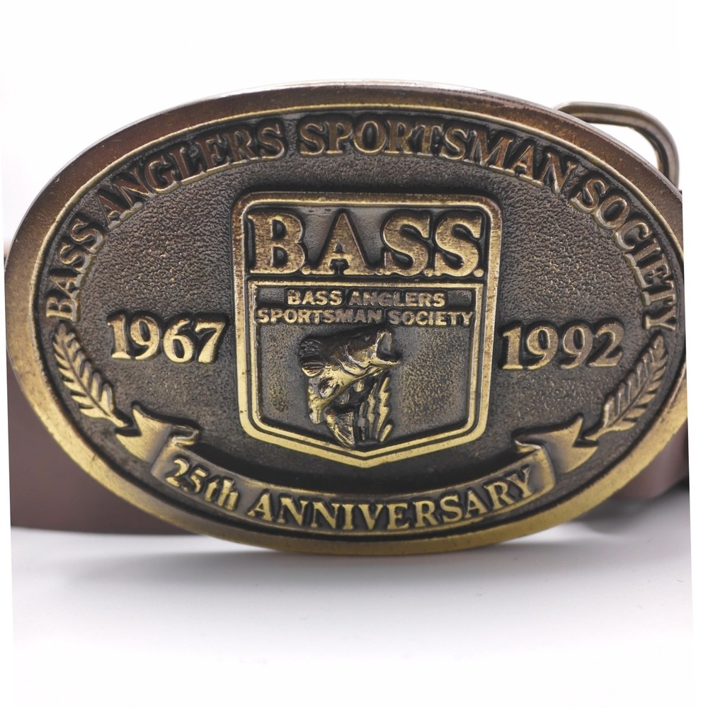 B.A.S.S. 25th Anniversary Bass Anglers Sportsman Society Vintage Buckle MI USA